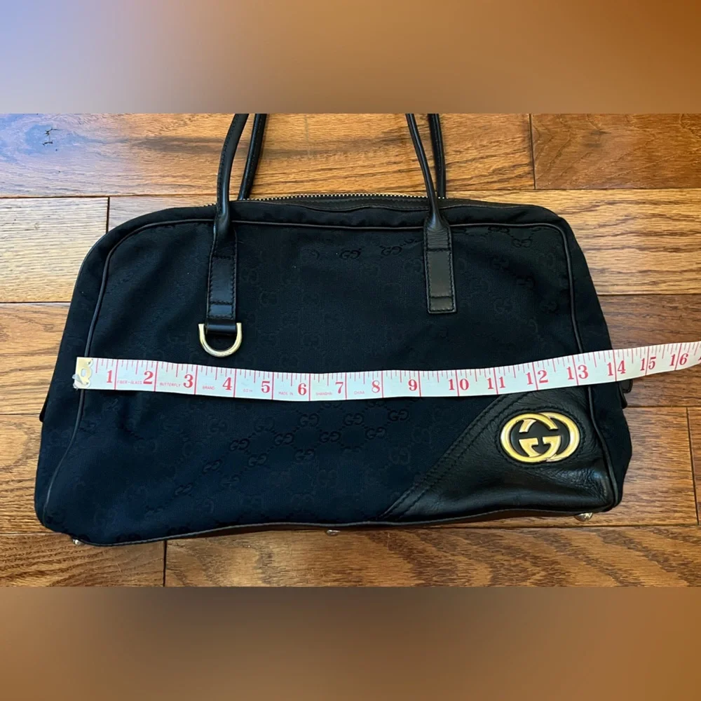 GUCCI Monogram Medium Britt Boston Black - Picture 12 of 13
